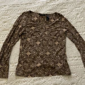 Axcess long sleeve brown blouse